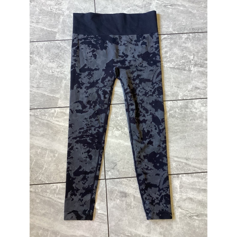 AnyBody NWOT Womens XL Seamless High Waisted Camo Leggings Black Grey AS54197